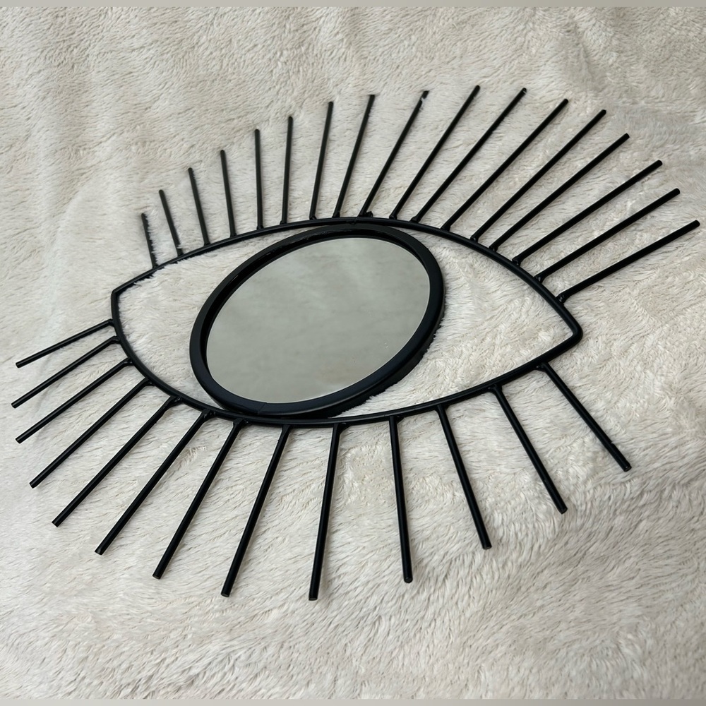 Black Mirrored Eye Wall Decor (15.3 x 15.6 inches)